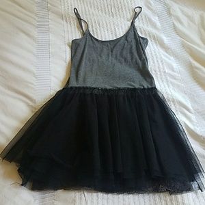 Free People Funky grey and black tulle dress